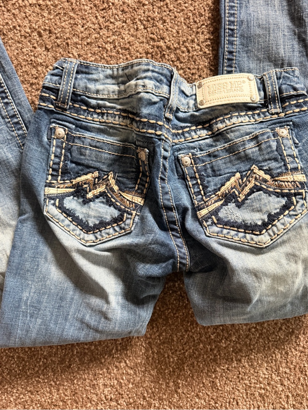 Miss Me Light Blue Bootcut Jeans with Embroidered Back Pockets
